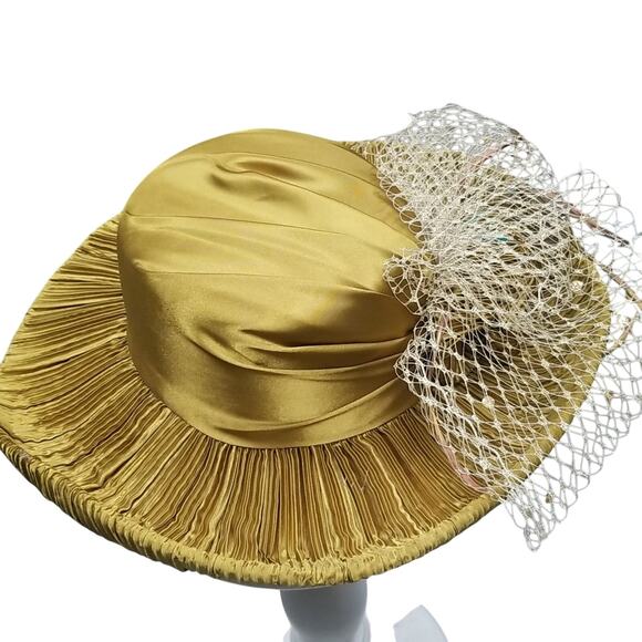 Donna Vinci Chartreuse Satin Hat, size 22 1/2 inches main image 5